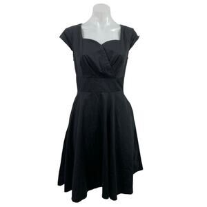 Hanpceirs Black 1950s Vintage Party Cocktail Sweetheart Fit & Flare Mini Dress M